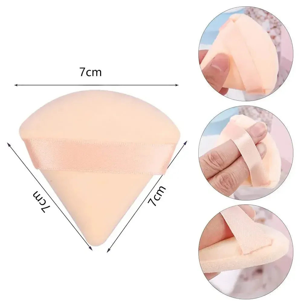 1/3/6Pcs Triangle Velvet Powder Puff Sponges for Flawless Makeup