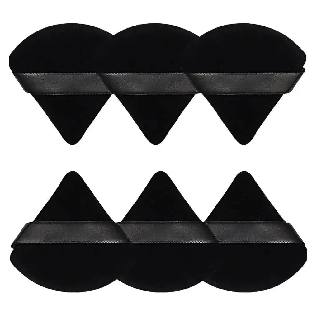 1/3/6Pcs Triangle Velvet Powder Puff Sponges for Flawless Makeup