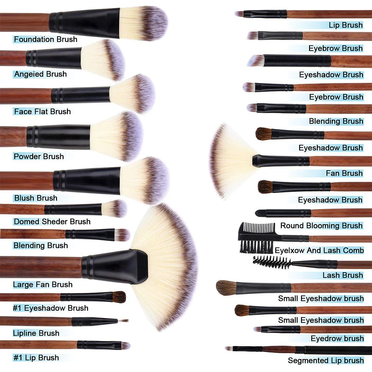 26pcs Premium Synthetic Makeup Brush Set for Foundation Blending