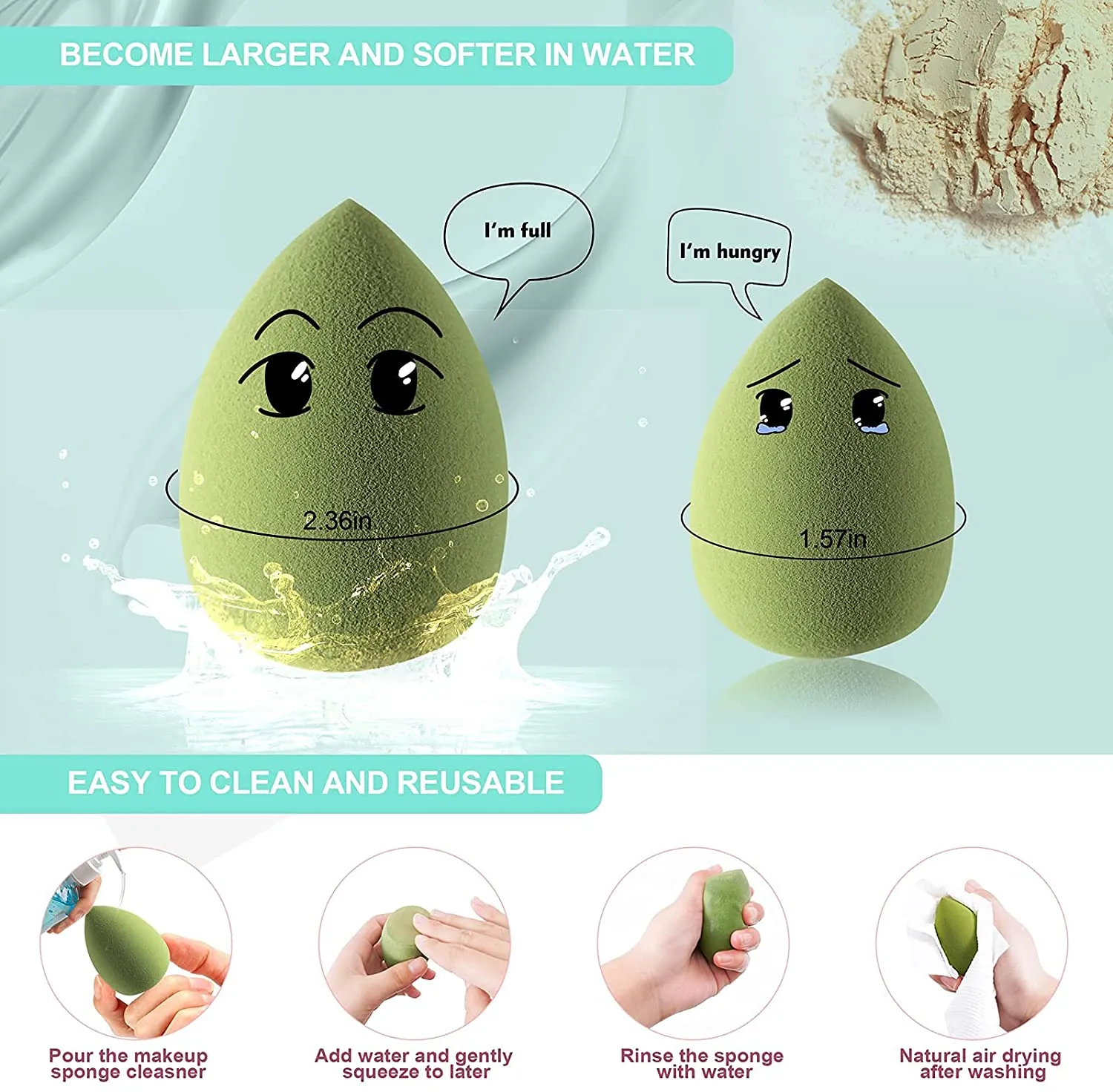 4 Sets  Makeup Sponge Eggs