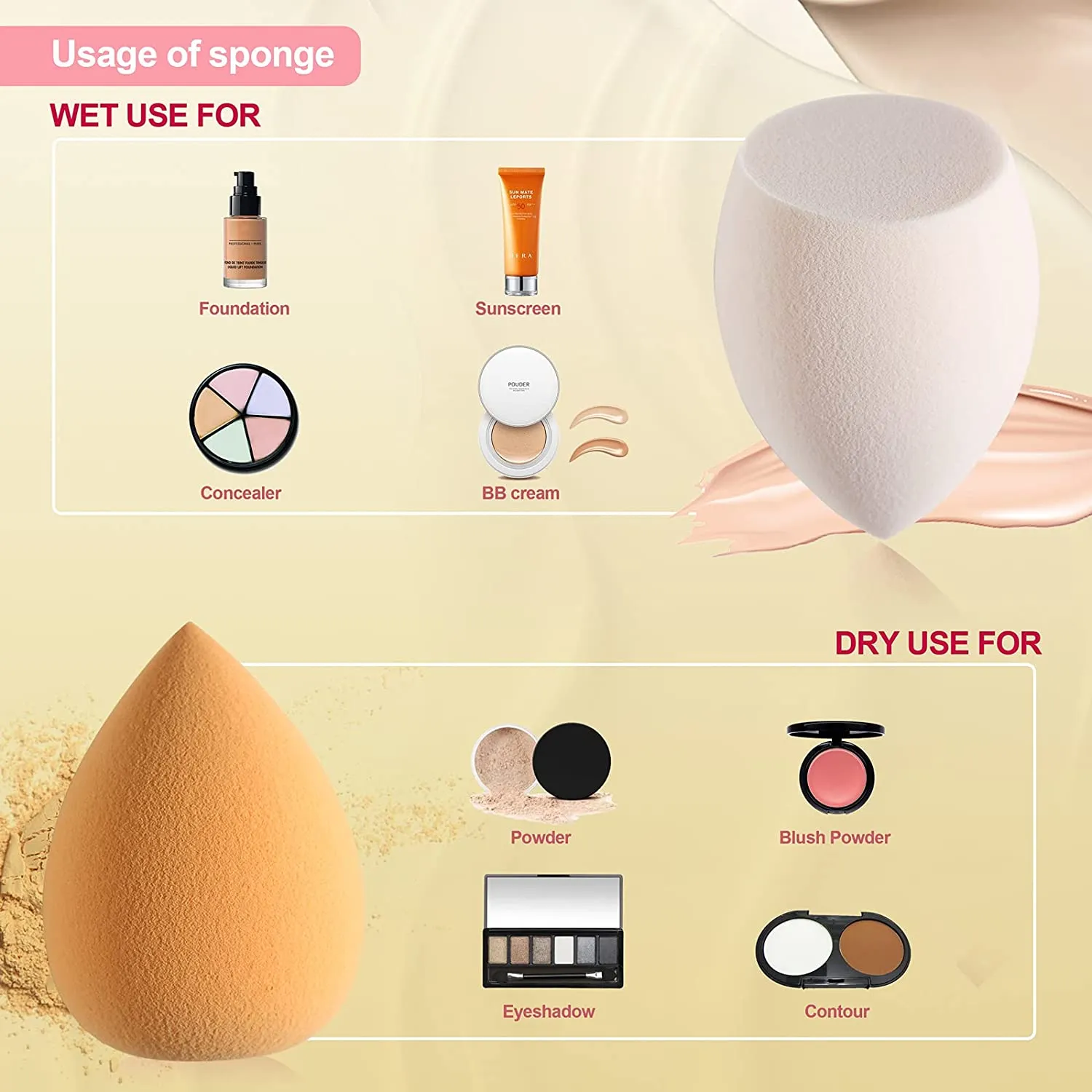 4 Sets  Makeup Sponge Eggs