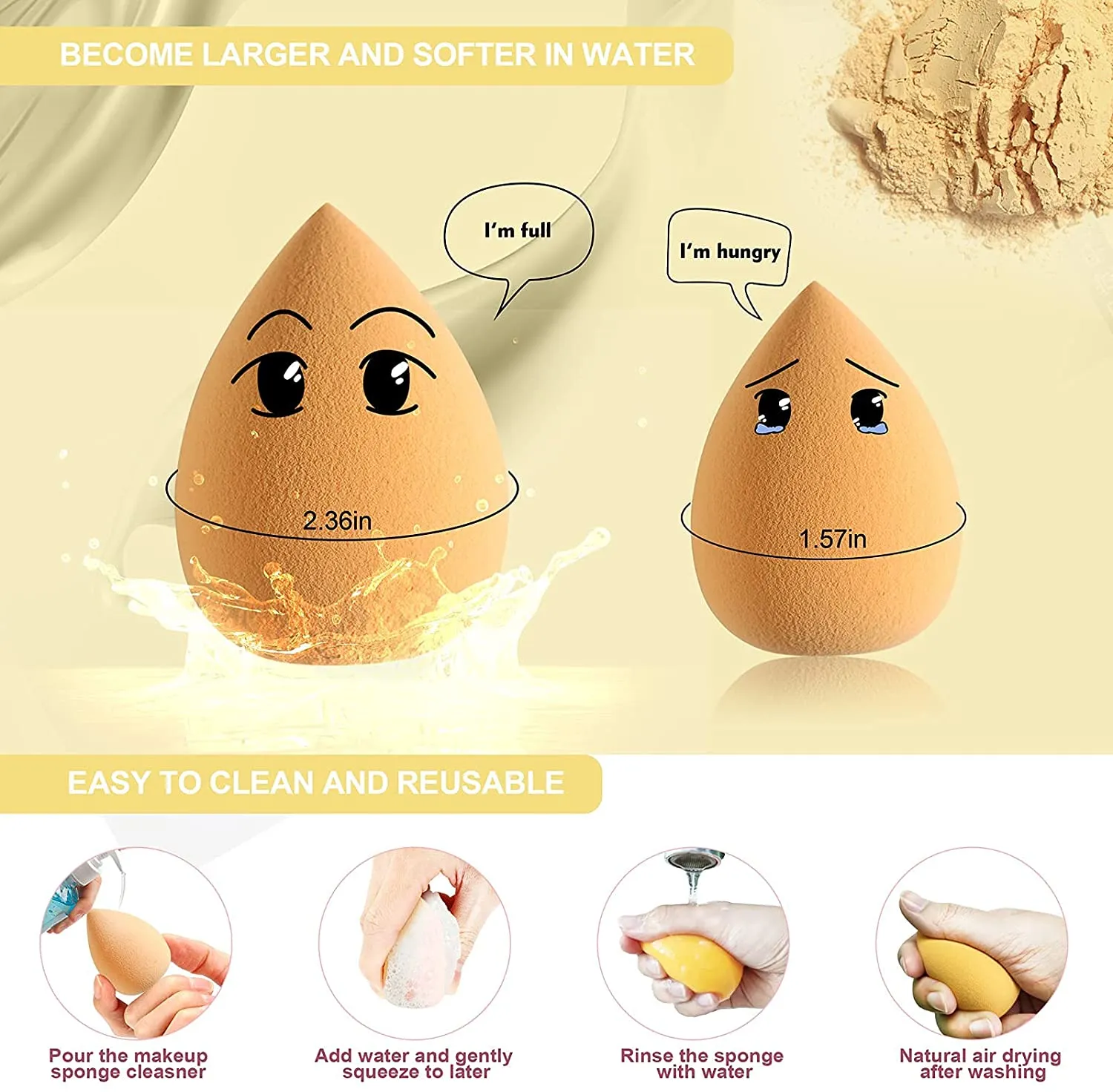 4 Sets  Makeup Sponge Eggs