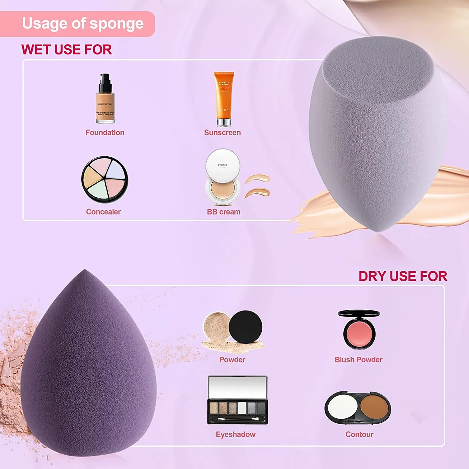 4 Sets  Makeup Sponge Eggs