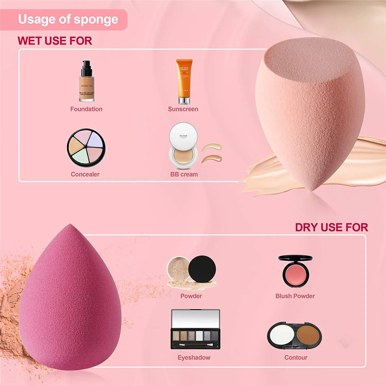 4 Sets  Makeup Sponge Eggs