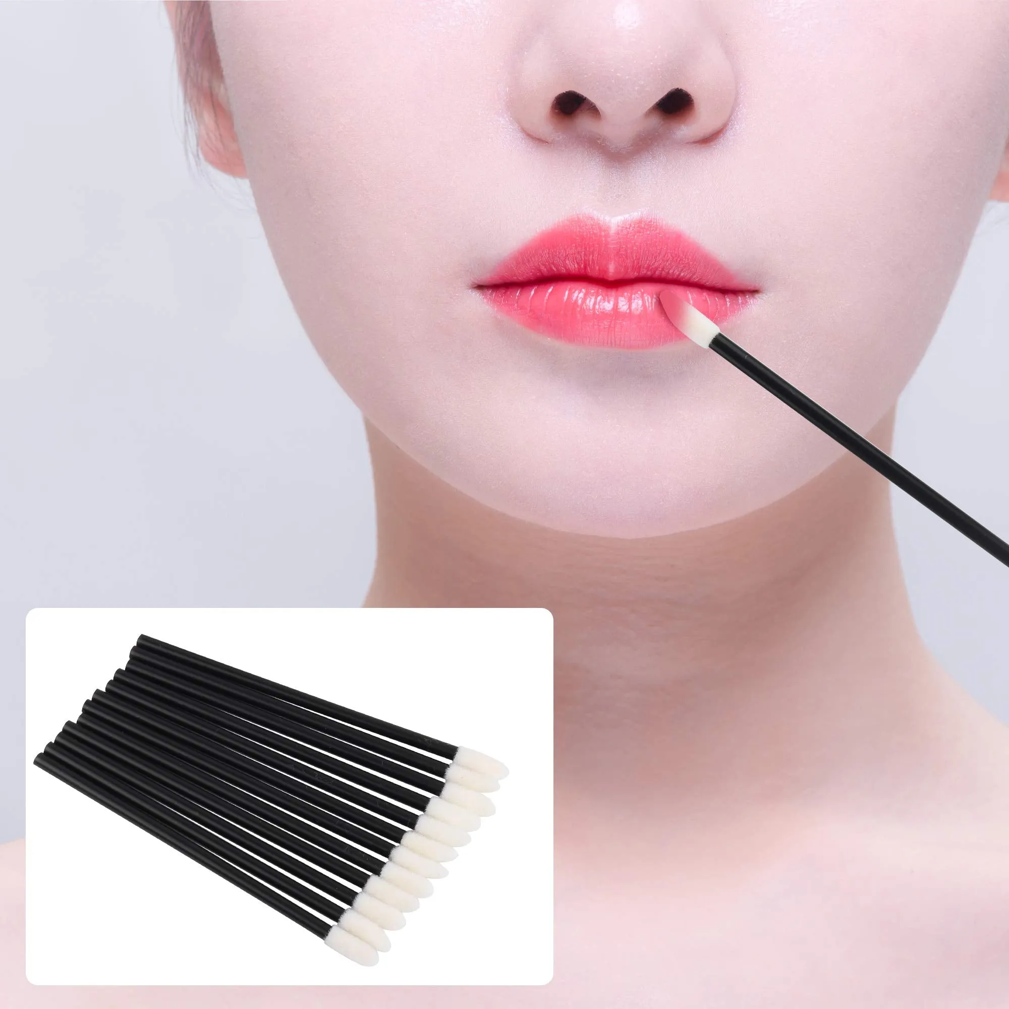 400PCS Disposable Lip Brushes Lip Gloss Applicators Make Up Brush Lipstick Lip Gloss Wands Makeup Applicators Brushes Applicator Tool Makeup Beauty Tool Kits Disposable Lip Brushes Tool Kits Black