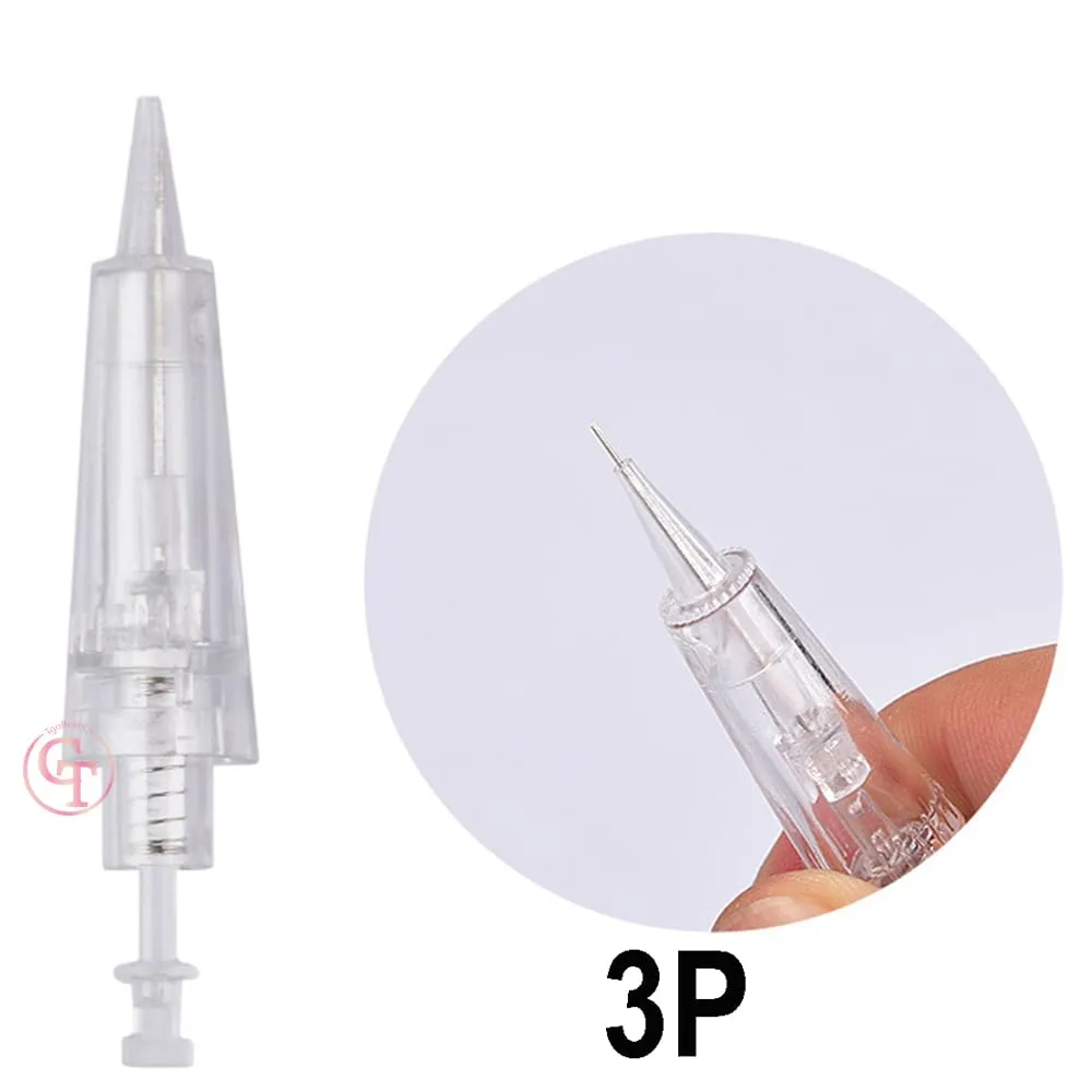 50pcs/Pack Permanent Makeup Needles Cartridge for Eyebrow Eyliner Tattoo Machine 1P 3P 5P 5F 7F for Ombre Powder Eyebrow Shading Microblading Makeup (50pcs 3P)