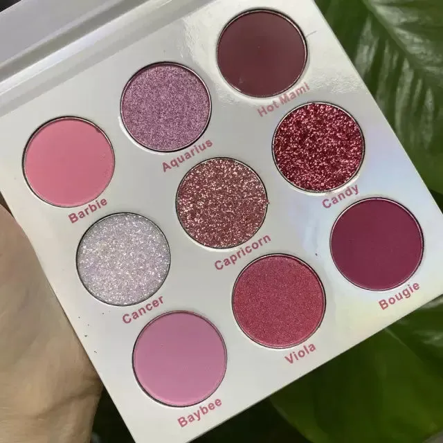 9 Color Eyeshadow Palette, Eye Makeup, Matte Eyeshadow, Shimmer Eyeshadow Palettes, Pink Eyeshadow, Colors, Eyeshadow Palette