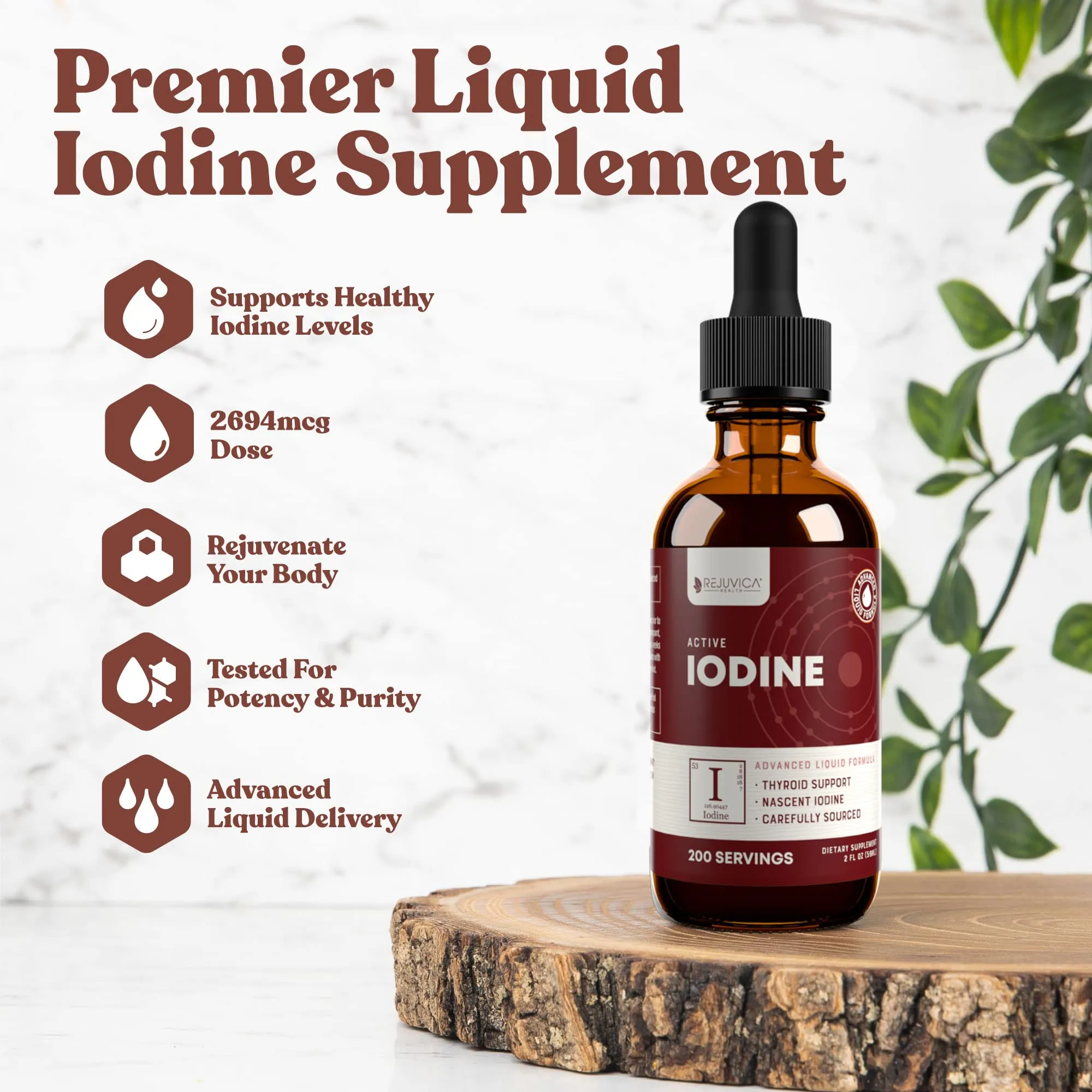 Active Iodine - Nascent Iodine Drops - Liquid Delivery for Better Absorption - Supports Healthy Energy, Vitality, & Iodine Levels