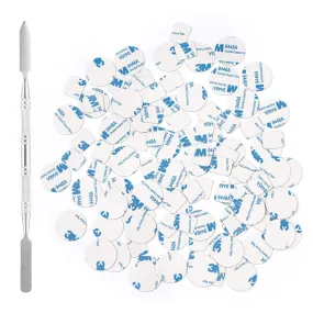 Allwon 100Pcs Metal Stickers for Magnetic Palette Empty Eyeshadow Makeup Palette   Depotting Spatula (50Pcs Round   50Pcs Square)