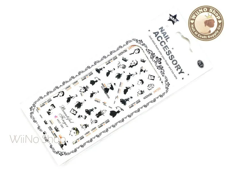 Audrey Hepburn Water Slide Nail Art Decals - 1pc (HOT-281)