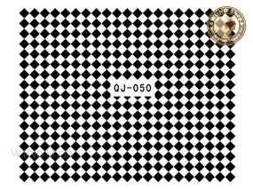 Black Checker Water Slide Nail Art Decals - 1pc (QJ-050)