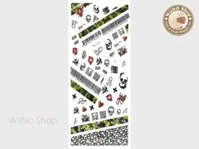 Camouflage Skull Water Slide Nail Art Decals - 1 pc (DS-024)