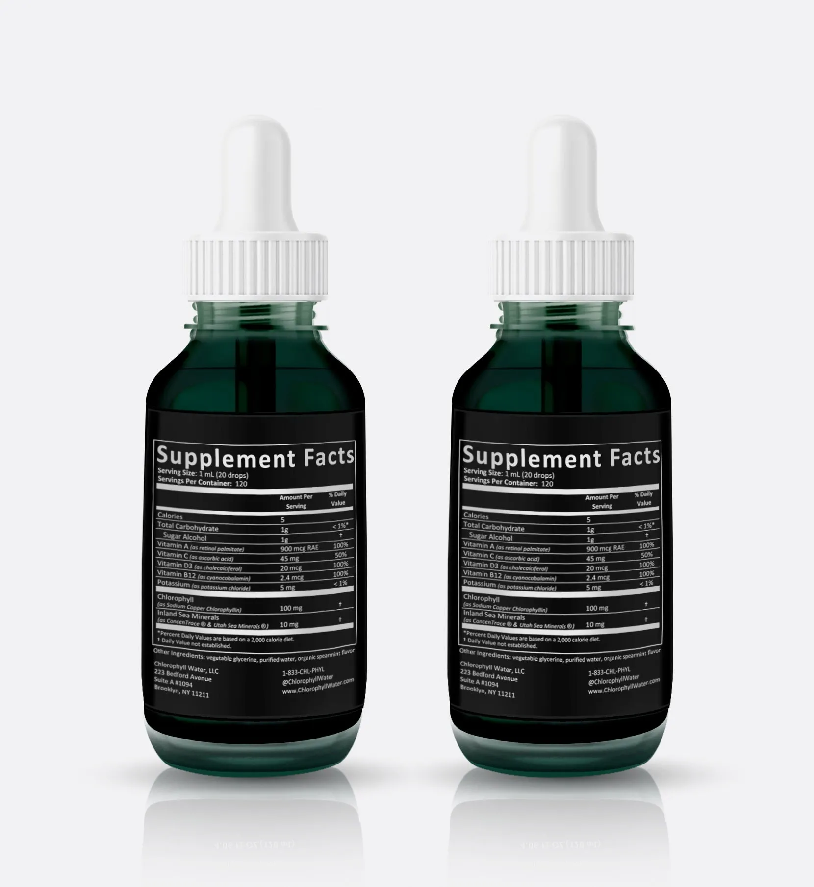 Chlorophyll Water 2 Pack: Chlorophyll Water Drops: SUPER CONCENTRATE Liquid Chlorophyll (240 Servings) with Electrolytes and Vitamins