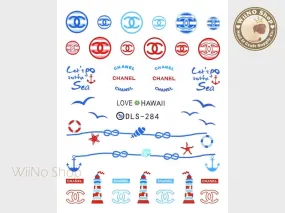 Coco Nautical Water Slide Nail Art Decals - 1pc (DLS-284)