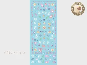 Colorful Paisley Pattern Water Slide Nail Art Decals - 1 pc (DS-160)