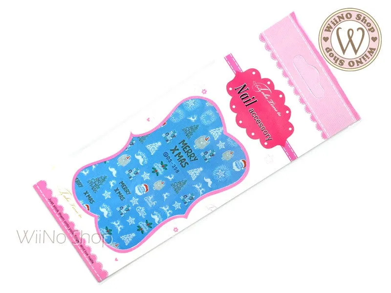 Cute Owl Christmas Water Slide Nail Art Decals - 1pc (DS-358)