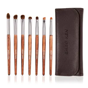 ENZO KEN Natural Pony Hair Eye Shadow Brush Set, Small Eyeshadow Brushes Set, Eye Makeup Brushes Set Professional, Small Nose Contour Brush, Angled Eyeshadow Brush, Eye Brush, Eyeshadow Blending Brush