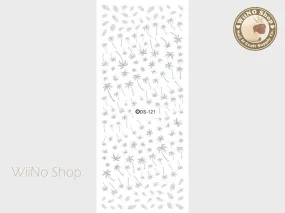 Gray Palm Tree Water Slide Nail Art Decals - 1 pc (DS-121)