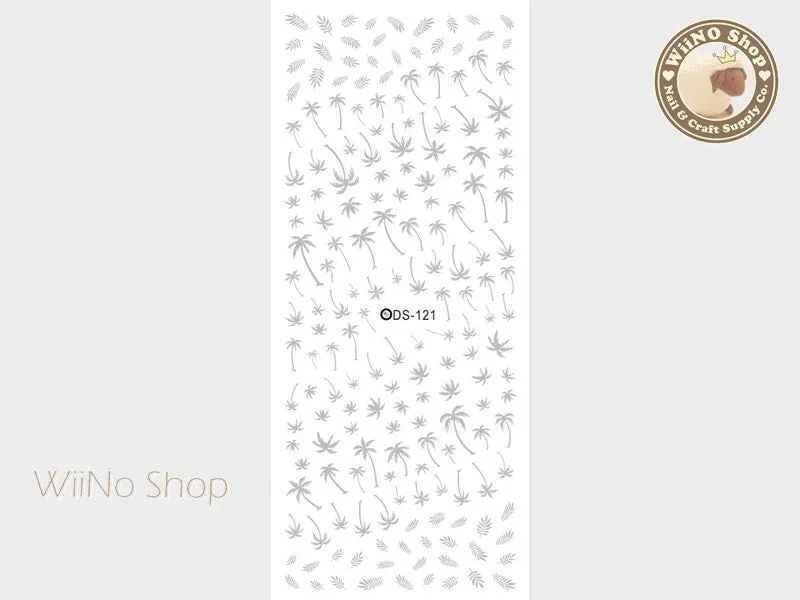 Gray Palm Tree Water Slide Nail Art Decals - 1 pc (DS-121)
