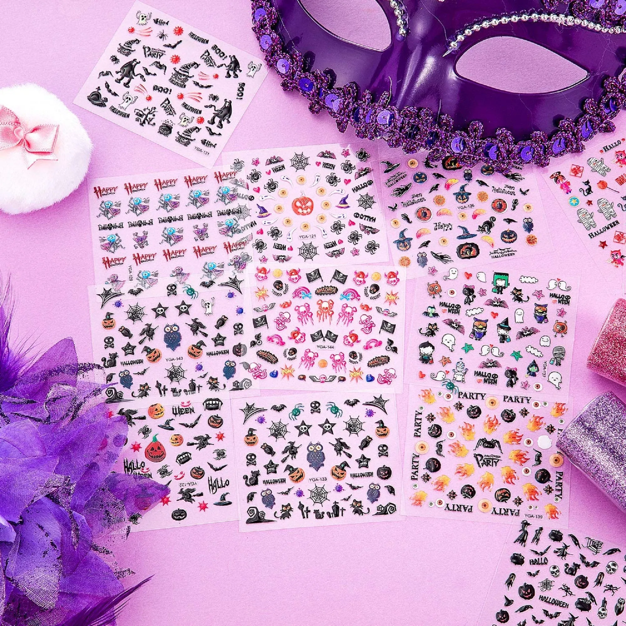 Halloween Nail Art Stickers Gothic Design Day of the Dead Dia De Los Muertos Sugar Skull
