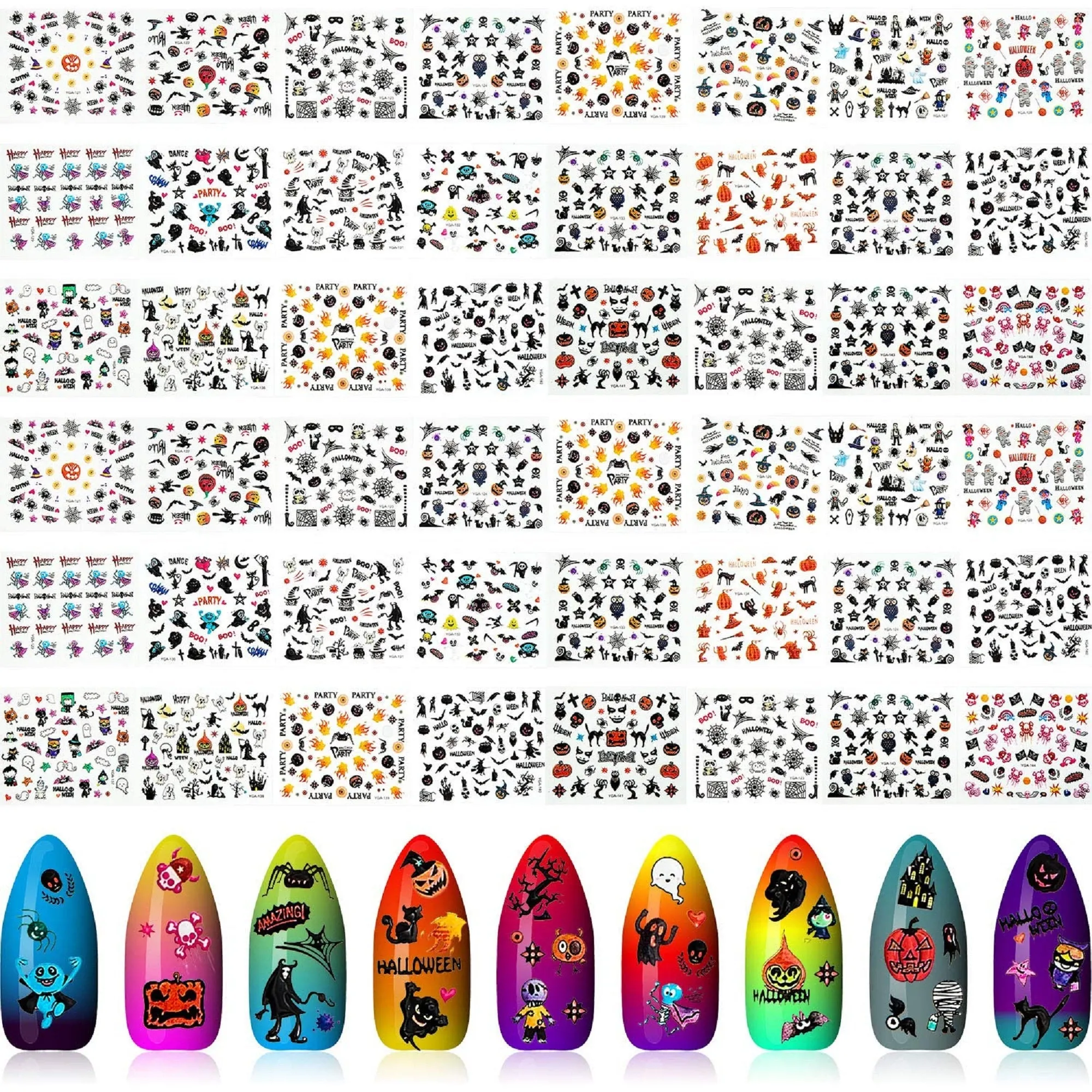 Halloween Nail Art Stickers Gothic Design Day of the Dead Dia De Los Muertos Sugar Skull