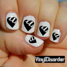 Hearts MC028 Fingernail Art Sticker - Vinyl Finger Nail Decals