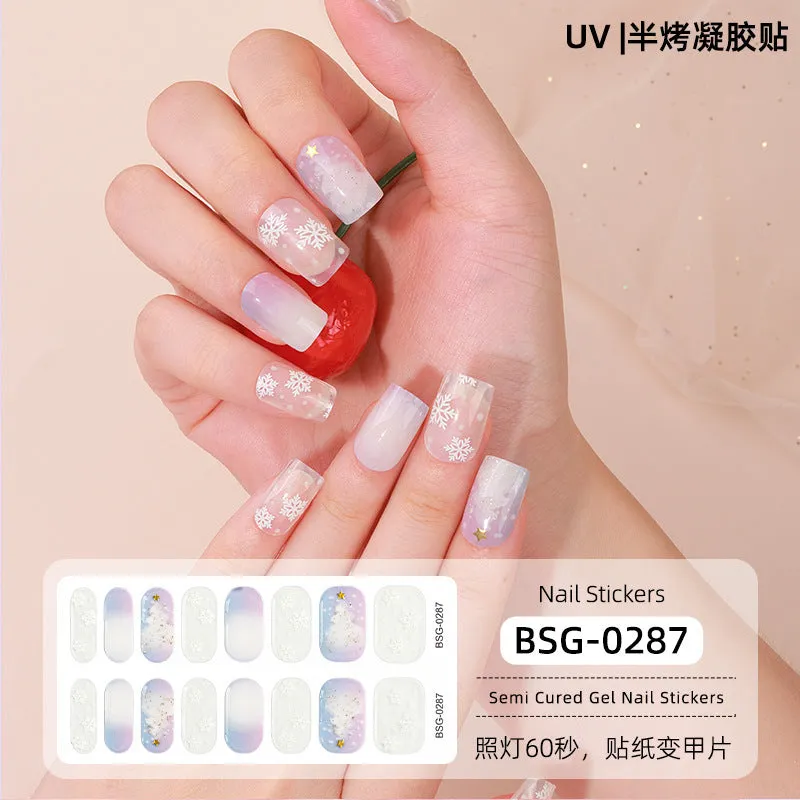 Hot Gel UV Semi-Cured Nail Stickers
