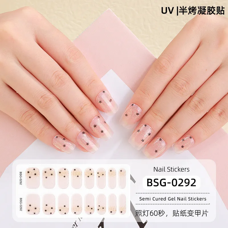 Hot Gel UV Semi-Cured Nail Stickers