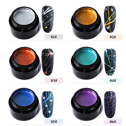 Jaromepowe 4PCS Chameleon Dip Powder Nail Art Mirror Effect Nail Art Flakes Decor DIY Nail Dust Tip Manicure Nail Sticker for Women Face,Nail,Eye Art, Cards
