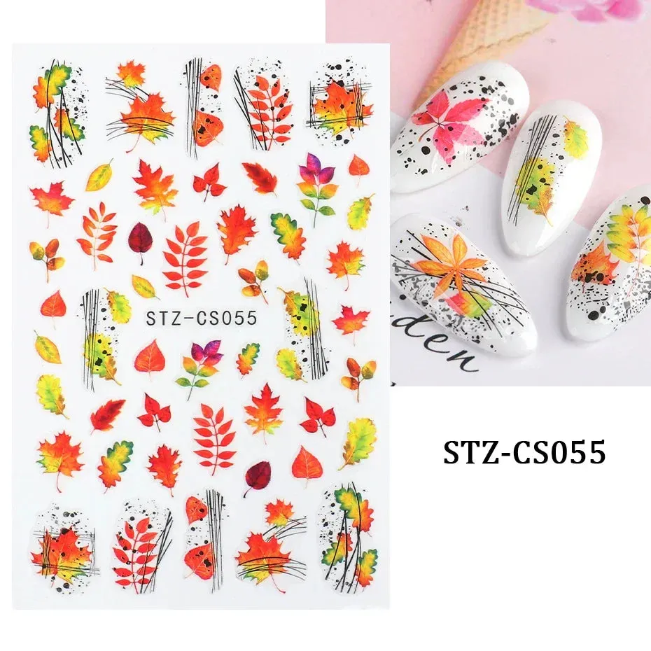 Joskaa 3D Halloween Ghost Skull Nail Art Stickers Cute Pumpkin Spider Web Design Adhesive Cartoon Nail Decals Sliders Decor Manicure