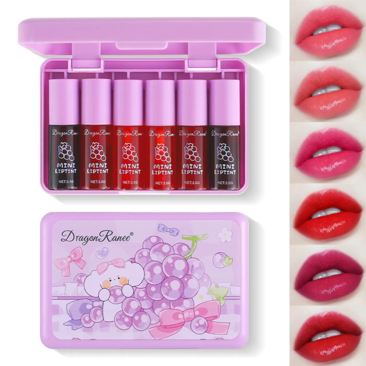 Korean Multi-Use Lip & Cheek Tint Set - 6 Vibrant, Moisturizing, Long-Lasting Colors
