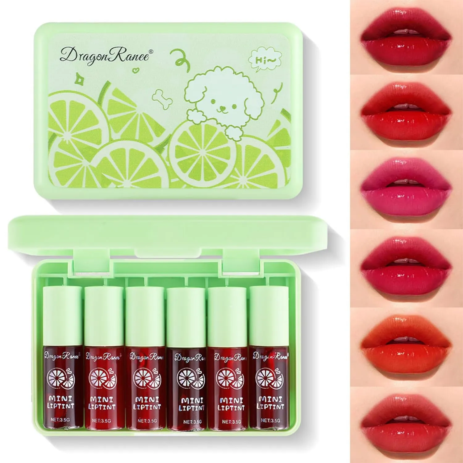 Korean Multi-Use Lip & Cheek Tint Set - 6 Vibrant, Moisturizing, Long-Lasting Colors