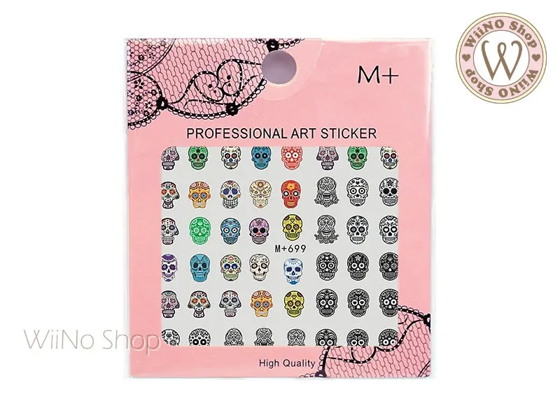 M 699 Sugar Skull Water Slide Nail Art Decals - 1pc