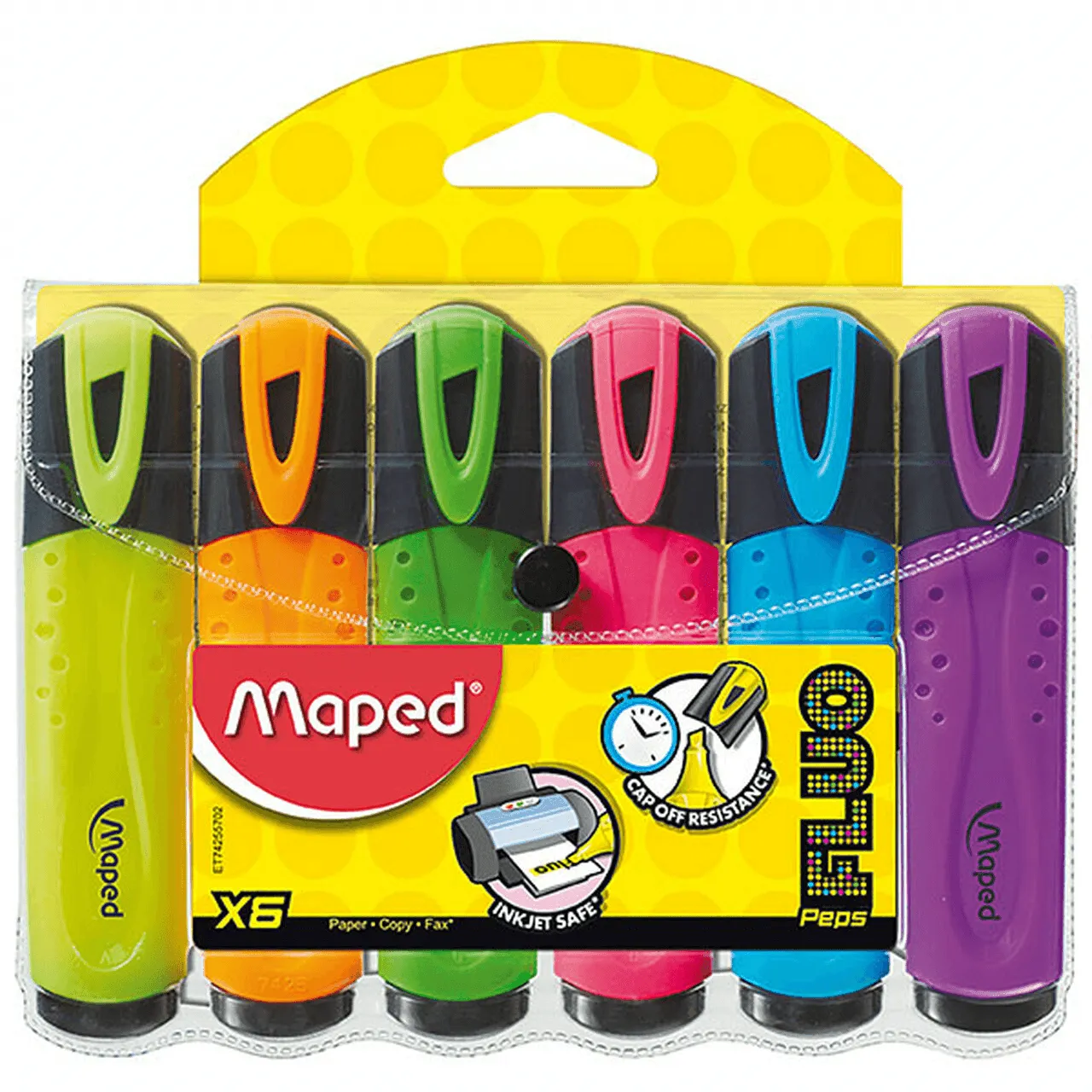 Maped Fluo Peps Highlighter Wallet 6 Pack 4