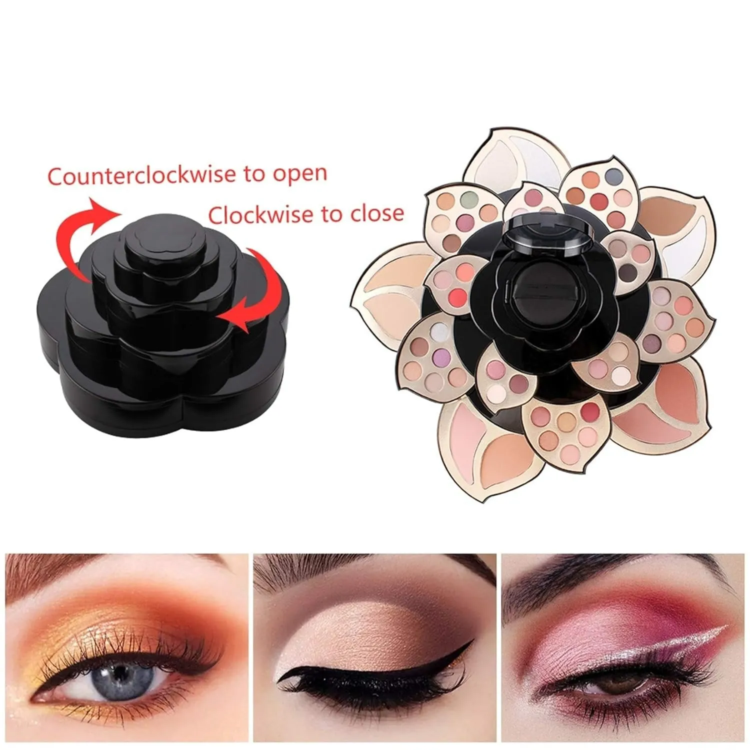 Multifunctional Makeup Full Set -  Beauty Cosmetic Essential Starter Bundle Include 45 Eyeshadow Palette, 4 Blush, CC Cream, 2 Bronzing Powder, Highlighter, Face Powder