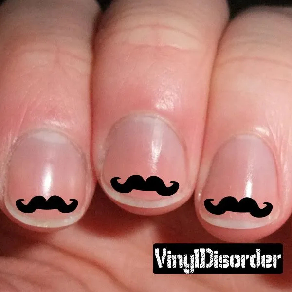 Mustache Finger Nail Art Vinyl Decal Sticker KC005