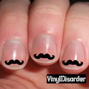 Mustache Finger Nail Art Vinyl Decal Sticker KC005