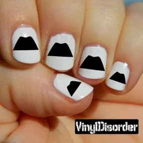 Mustache Finger Nail Art Vinyl Decal Sticker KC009