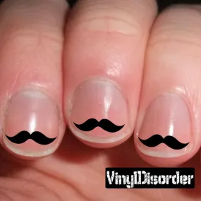 Mustache Finger Nail Art Vinyl Decal Sticker KC012