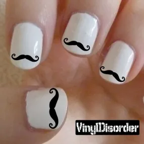 Mustache Finger Nail Art Vinyl Decal Sticker KC021