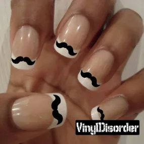 Mustache Finger Nail Art Vinyl Decal Sticker KC022