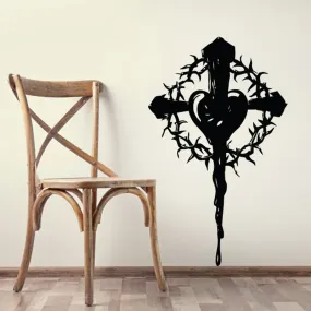 Nail Cross with Heart Decal