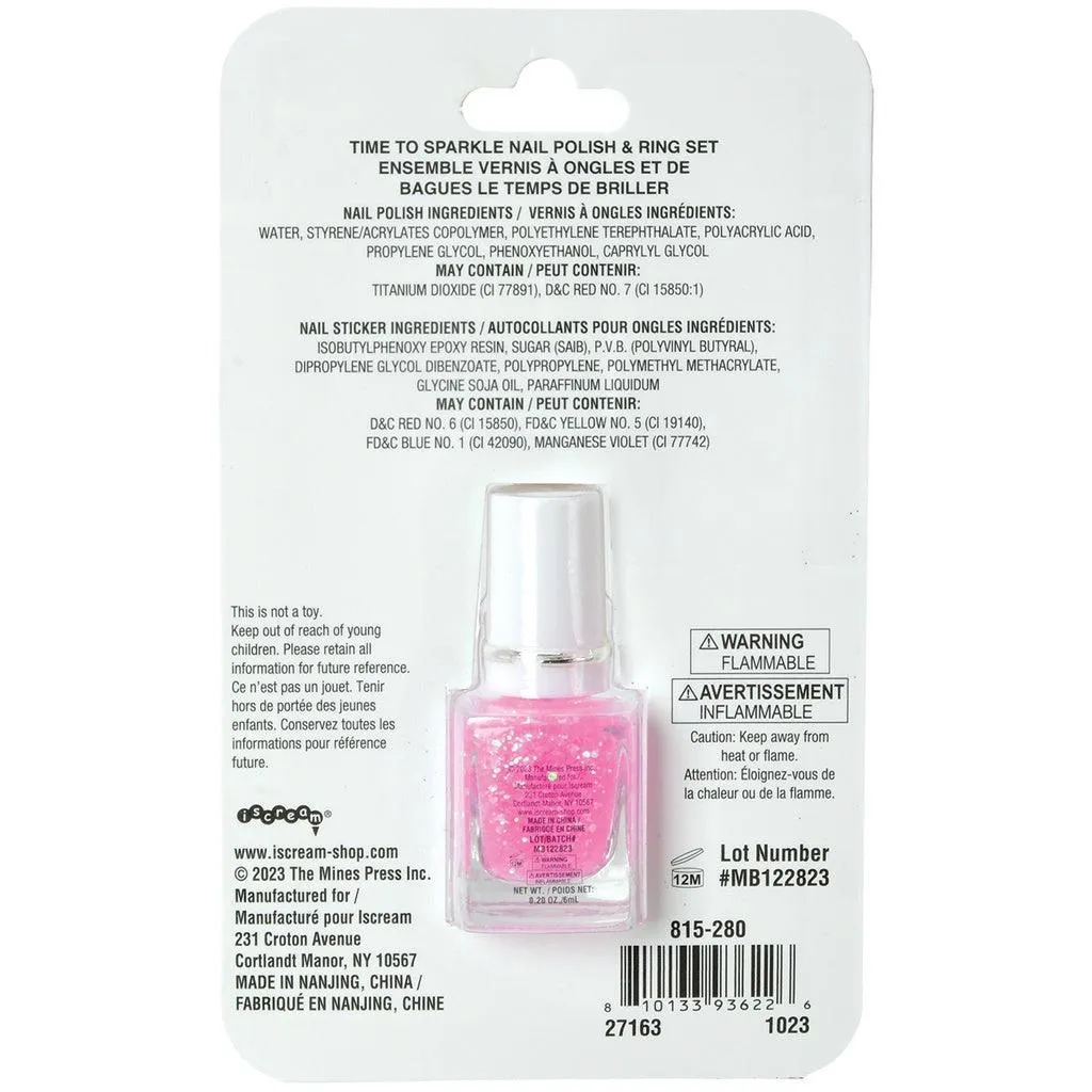 Nail Polish | Time to Sparkle Nail Polish & Ring Set | IScream