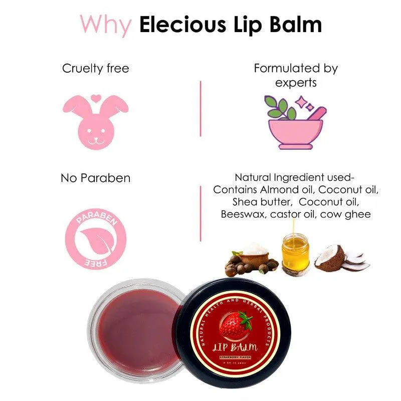 Natural Health and Herbal products Strawberry Crush Lip Moisturizer Smooth & Luscious Lip Maroon Tinted Shea Butter 12 Hrs Miniaturization, Long Lasting, Romantic, Kissable, Smooth Enriched, Care- 8g