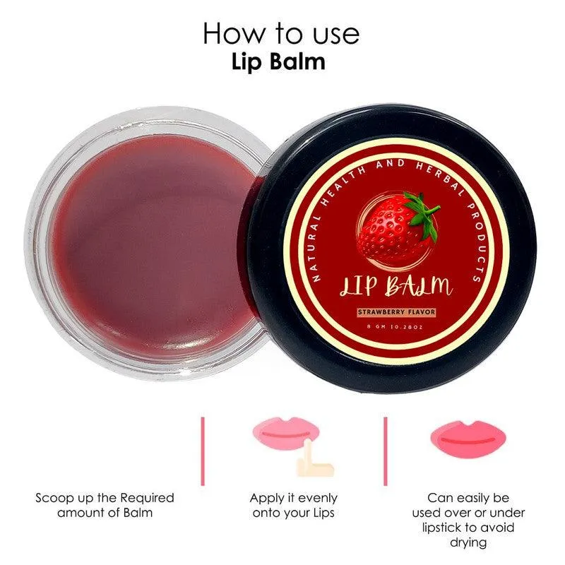 Natural Health and Herbal products Strawberry Crush Lip Moisturizer Smooth & Luscious Lip Maroon Tinted Shea Butter 12 Hrs Miniaturization, Long Lasting, Romantic, Kissable, Smooth Enriched, Care- 8g