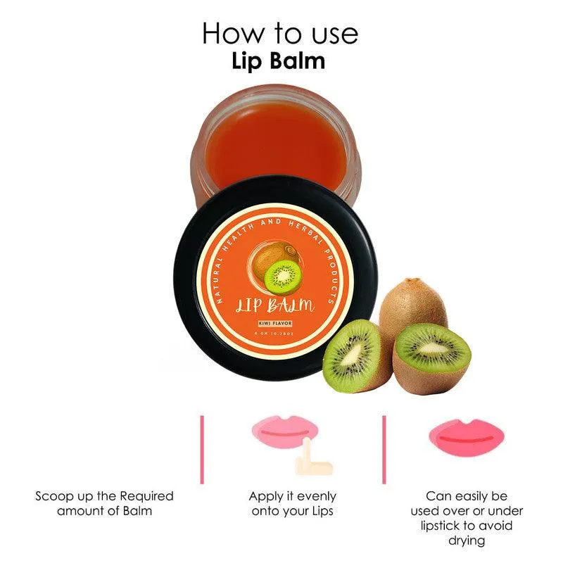 Natural Health and Herbal products Tropical Kiwi Bliss Lip Balm - Moisturize and Refresh - Bright Lips long lasting 12 Hrs Miniaturization, Long Lasting, Romantic, Kissable, Smooth Enriched, Care- 8g