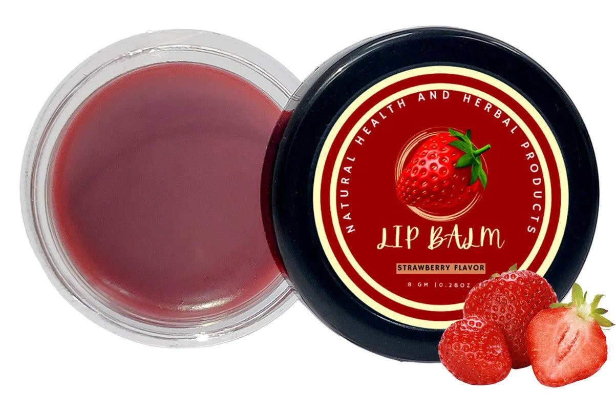 Natural Health and Herbal products Tropical Strawberry Bliss Lip Balm - Moisturize Refresh Bright Lips long lasting 12 Hrs Miniaturization, Long Lasting, Romantic, Kissable, Smooth Enriched, Care- 8g