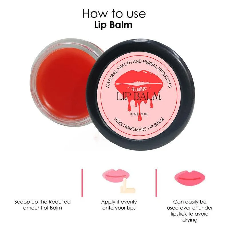 Natural Health and Herbal products Water-Melon Kiss: Nourishing Lip Balm with Twist of Tropical Flavor Long Lasting 12 Hrs Miniaturization, Long Lasting, Romantic, Kissable, Smooth Enriched, Care- 8g