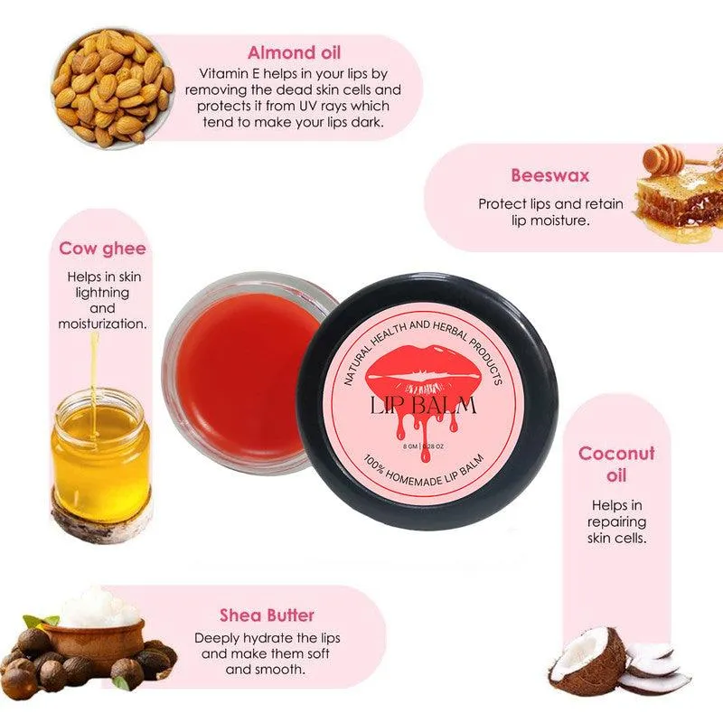 Natural Health and Herbal products Water-Melon Kiss: Nourishing Lip Balm with Twist of Tropical Flavor Long Lasting 12 Hrs Miniaturization, Long Lasting, Romantic, Kissable, Smooth Enriched, Care- 8g