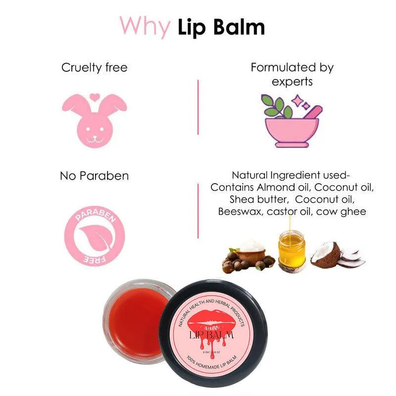 Natural Health and Herbal products Water-Melon Kiss: Nourishing Lip Balm with Twist of Tropical Flavor Long Lasting 12 Hrs Miniaturization, Long Lasting, Romantic, Kissable, Smooth Enriched, Care- 8g